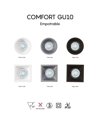 COMFORT GU10 * EMPOTRABLE REDONDO BLANCO